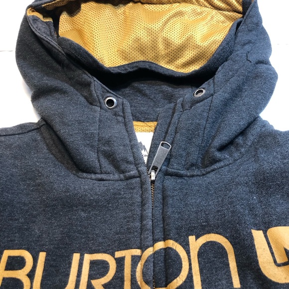 Burton Full Zip Hoodie Men’s Small Grey & Gold - Picture 3 of 13